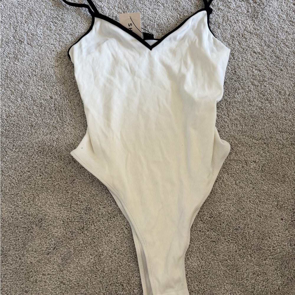 SHEIN Black and White Bodysuit Top